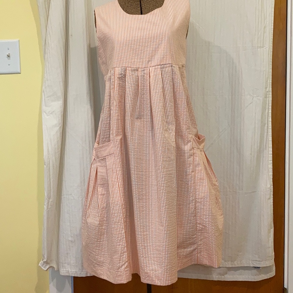 Creamsicle Seersucker Sundress w. Pockets